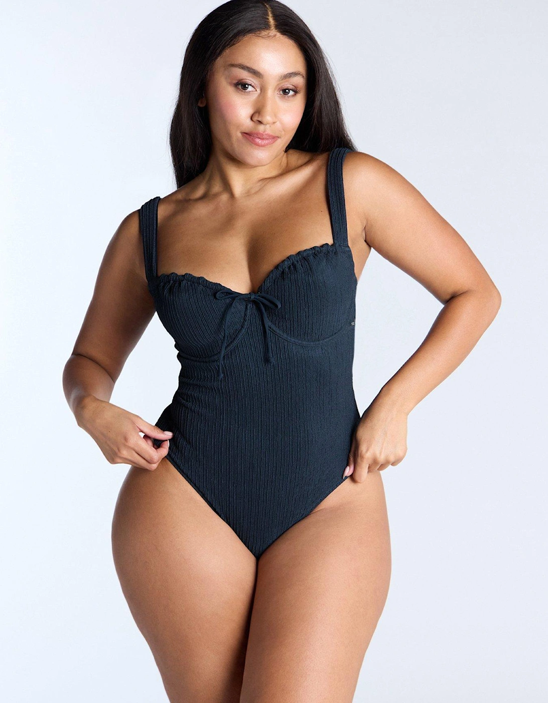 Amalfi Texture Swimsuit - Navy, 2 of 1