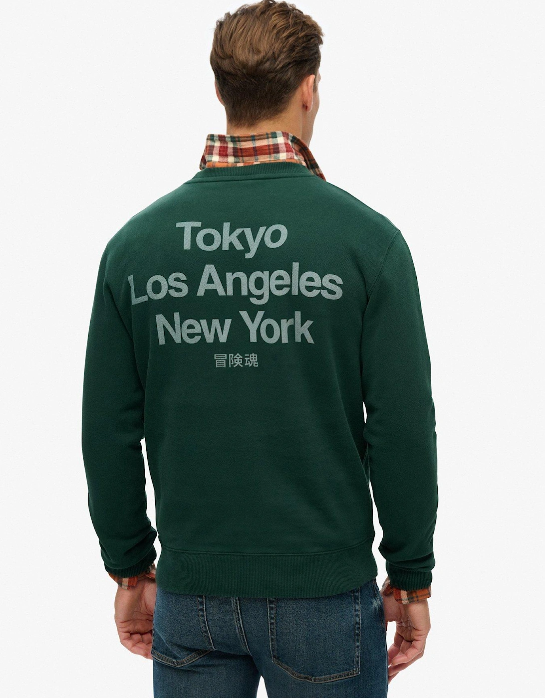 Core Logo City Loose Sweatshirt - Dark Green