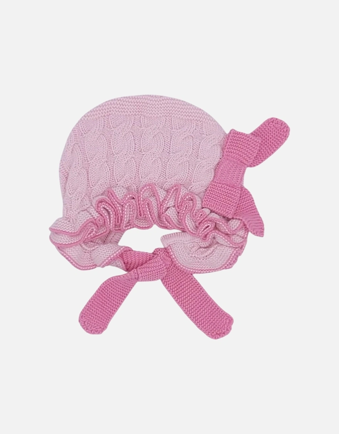 Girls Pink and Fuchsia Knit Bonnet, 2 of 1