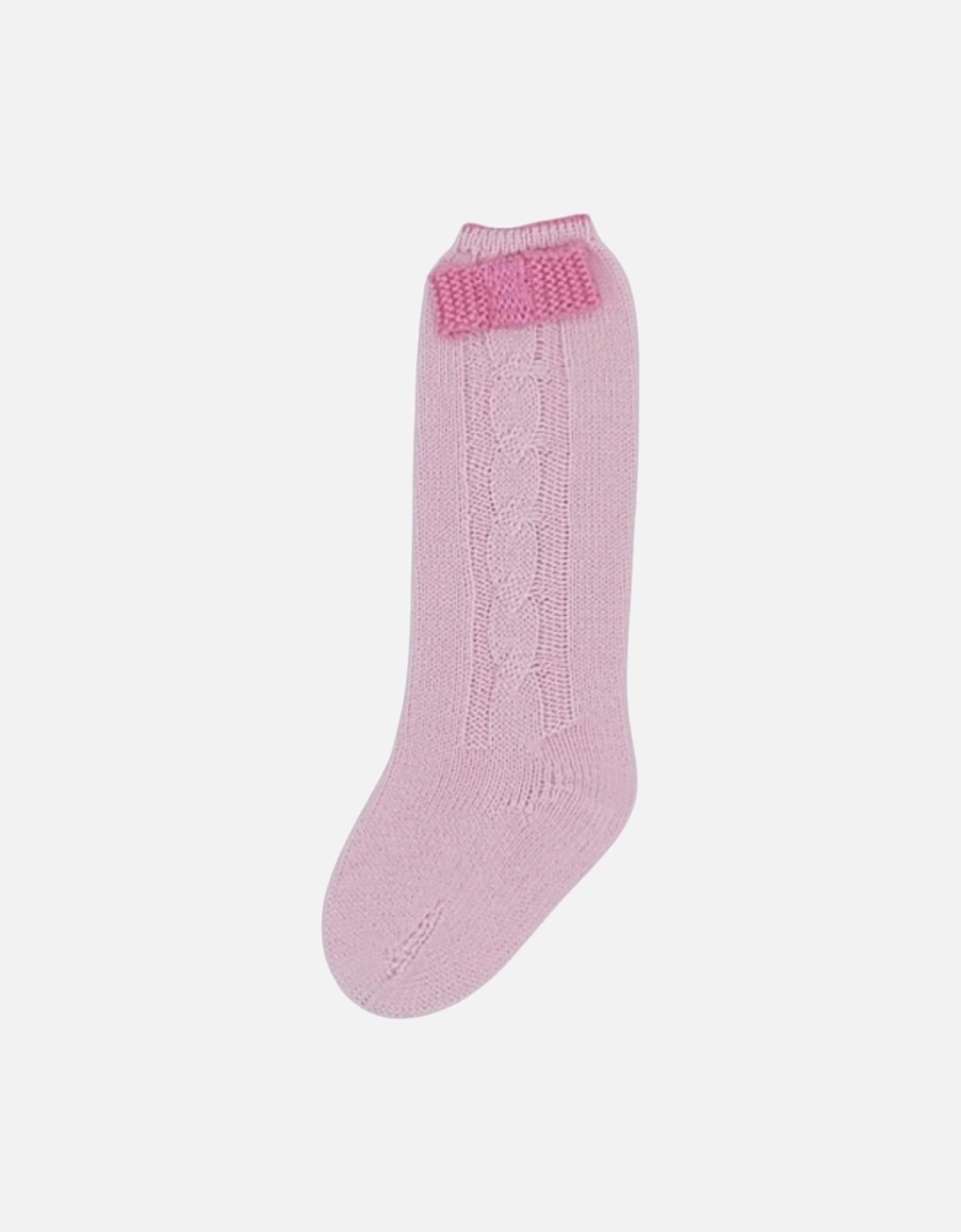 Girls Pink and Fuchsia Knit Knee Socks, 2 of 1