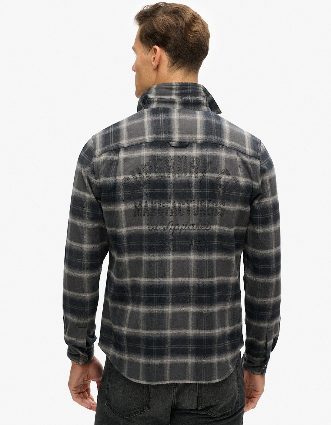 Original Embroidered Check Overshirt - Black