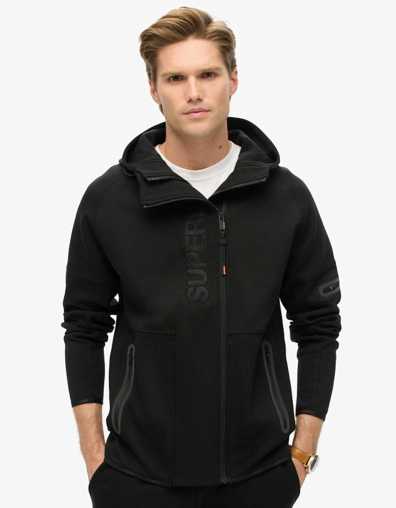 Code Tech Logo Zip Hoodie - Black