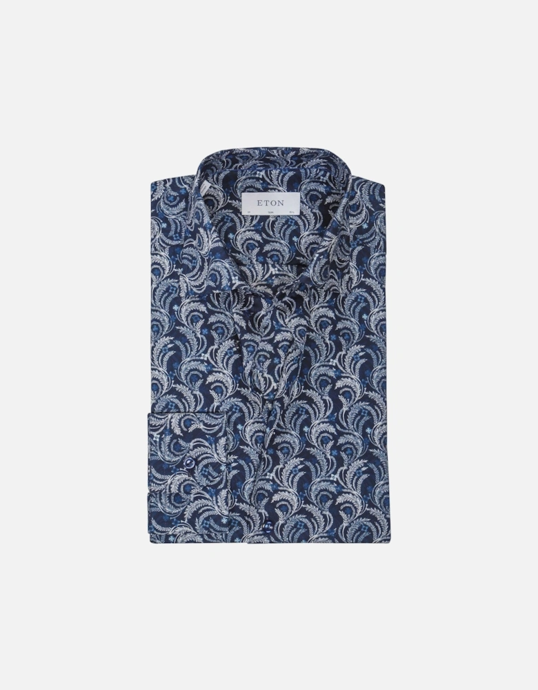 Slim Fit Floral Leaf Shirt