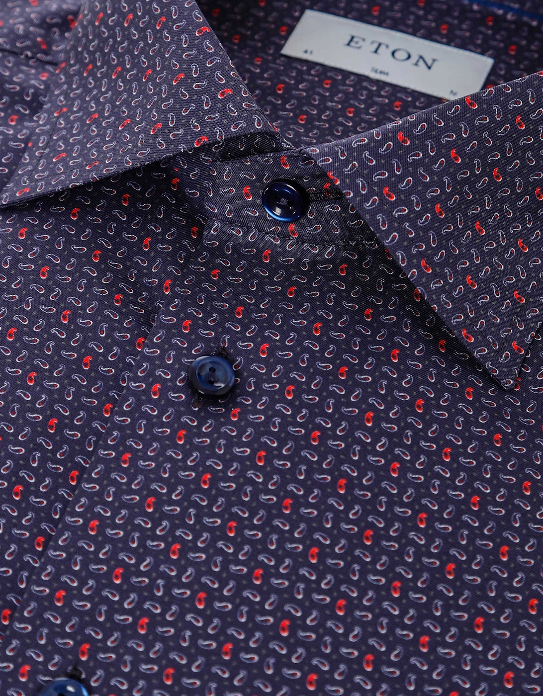 Slim Fit Micro Paisley Shirt