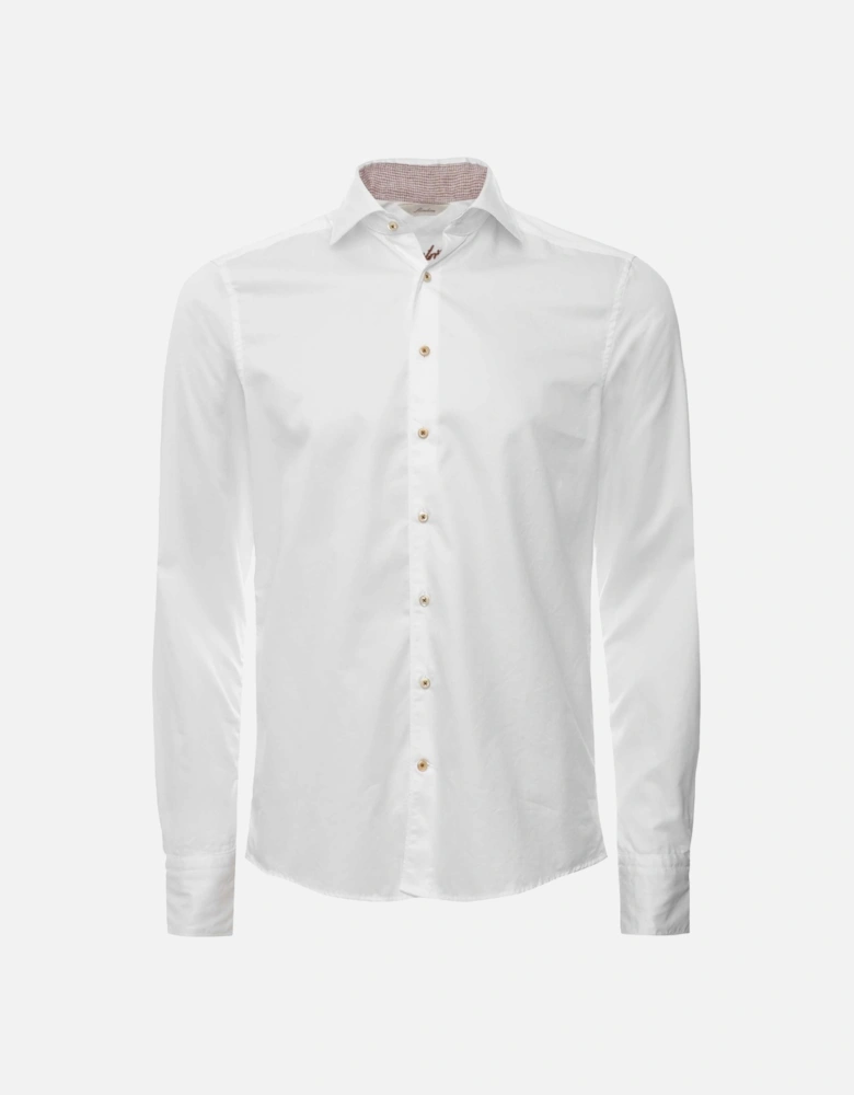 Slimline Houndstooth Trim Shirt