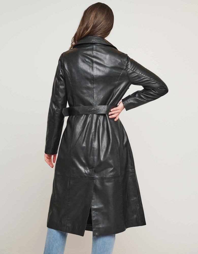 Edinia Leather Trench Coat