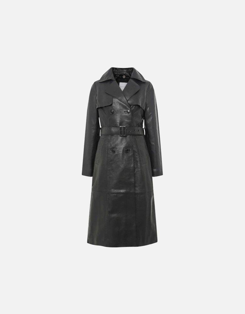 Edinia Leather Trench Coat