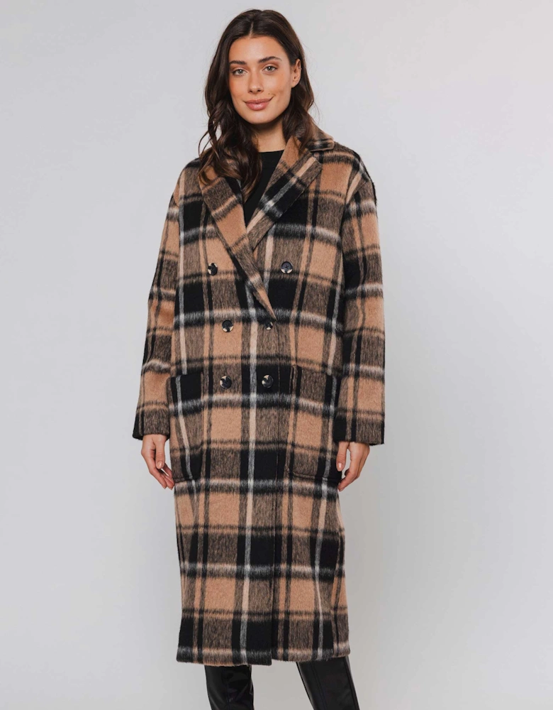 Khloe Long Check Coat