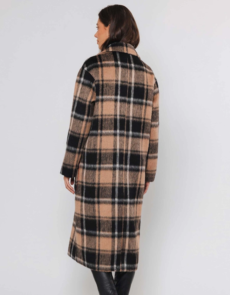 Khloe Long Check Coat