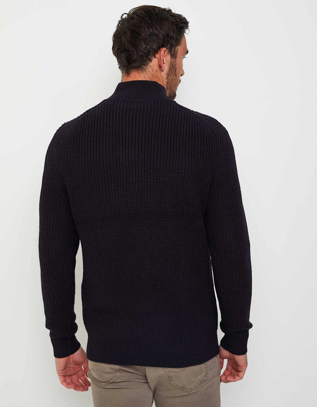 Rib Knit Half Button Jumper