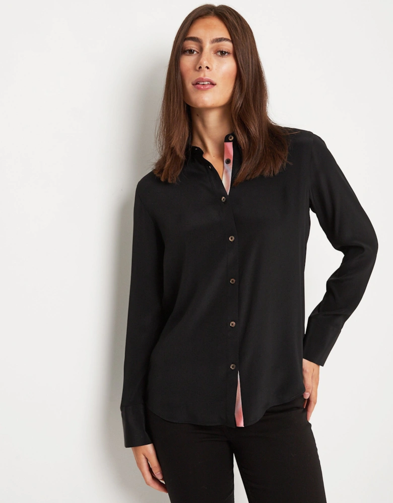 Silk Spray Swirl Placket Shirt