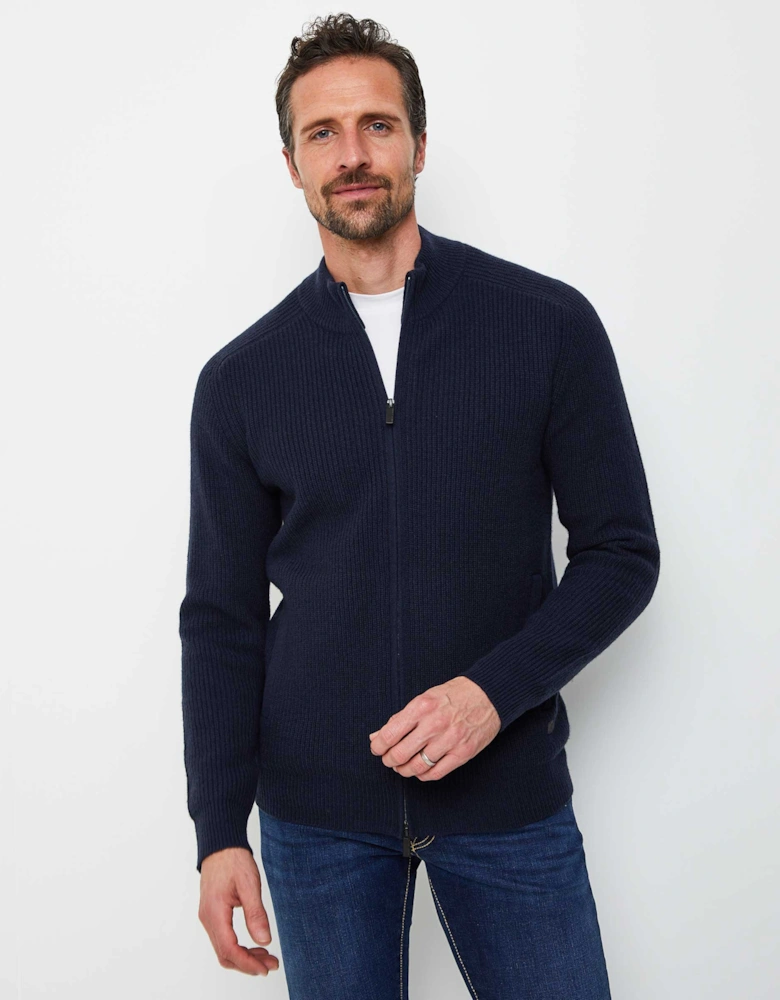 Lambswool Zip Cardigan