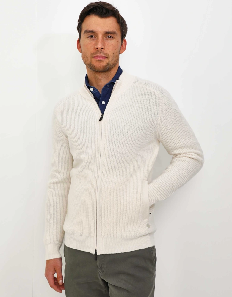 Lambswool Zip Cardigan