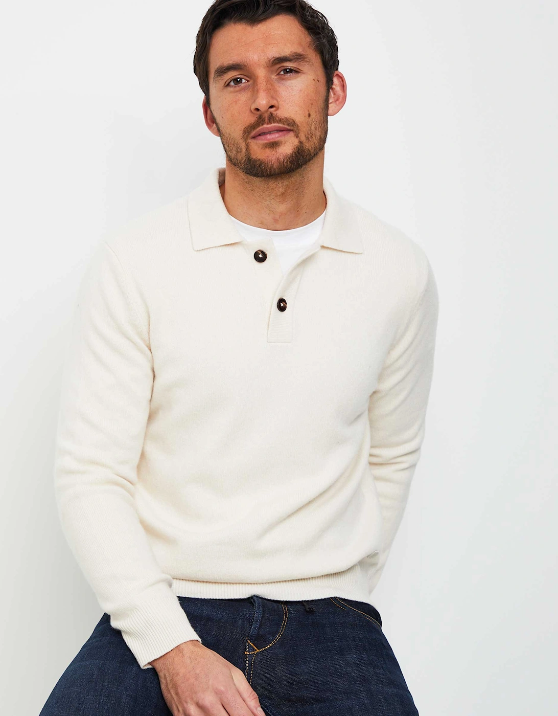 Lambswool Long Sleeve Polo Shirt