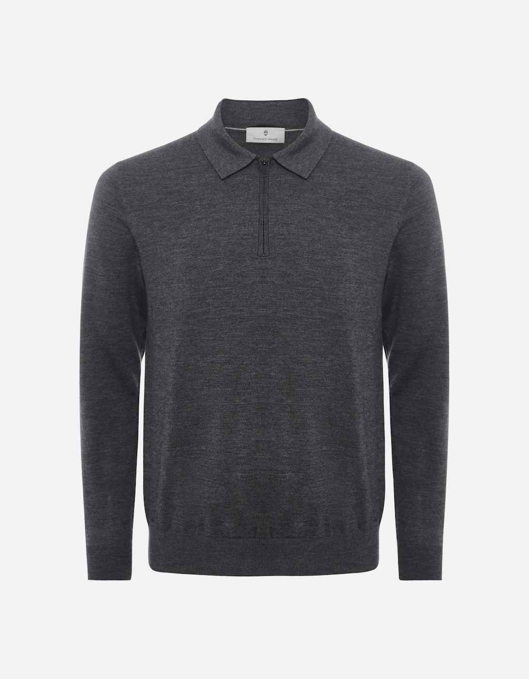 Long Sleeve Merino Zip Polo Shirt, 4 of 3