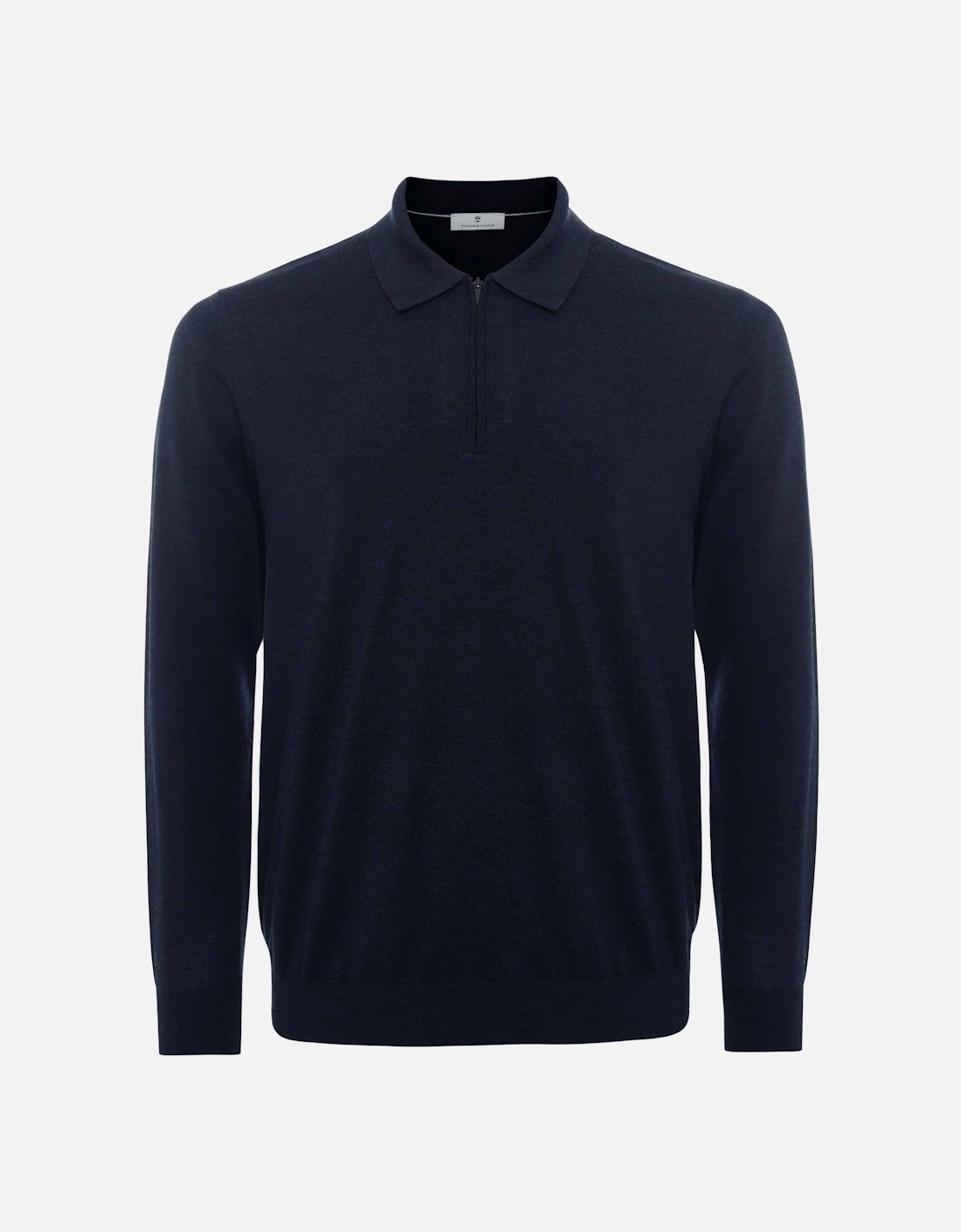 Long Sleeve Merino Zip Polo Shirt, 4 of 3