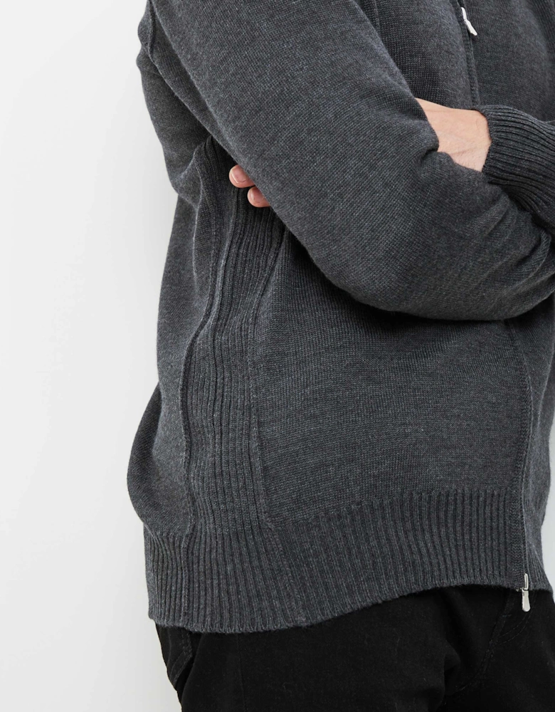 Virgin Wool Zip Cardigan