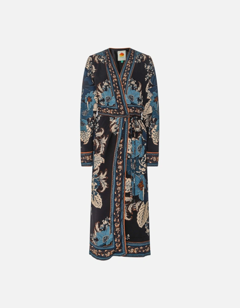 Blossom Tapestry Midi Wrap Dress