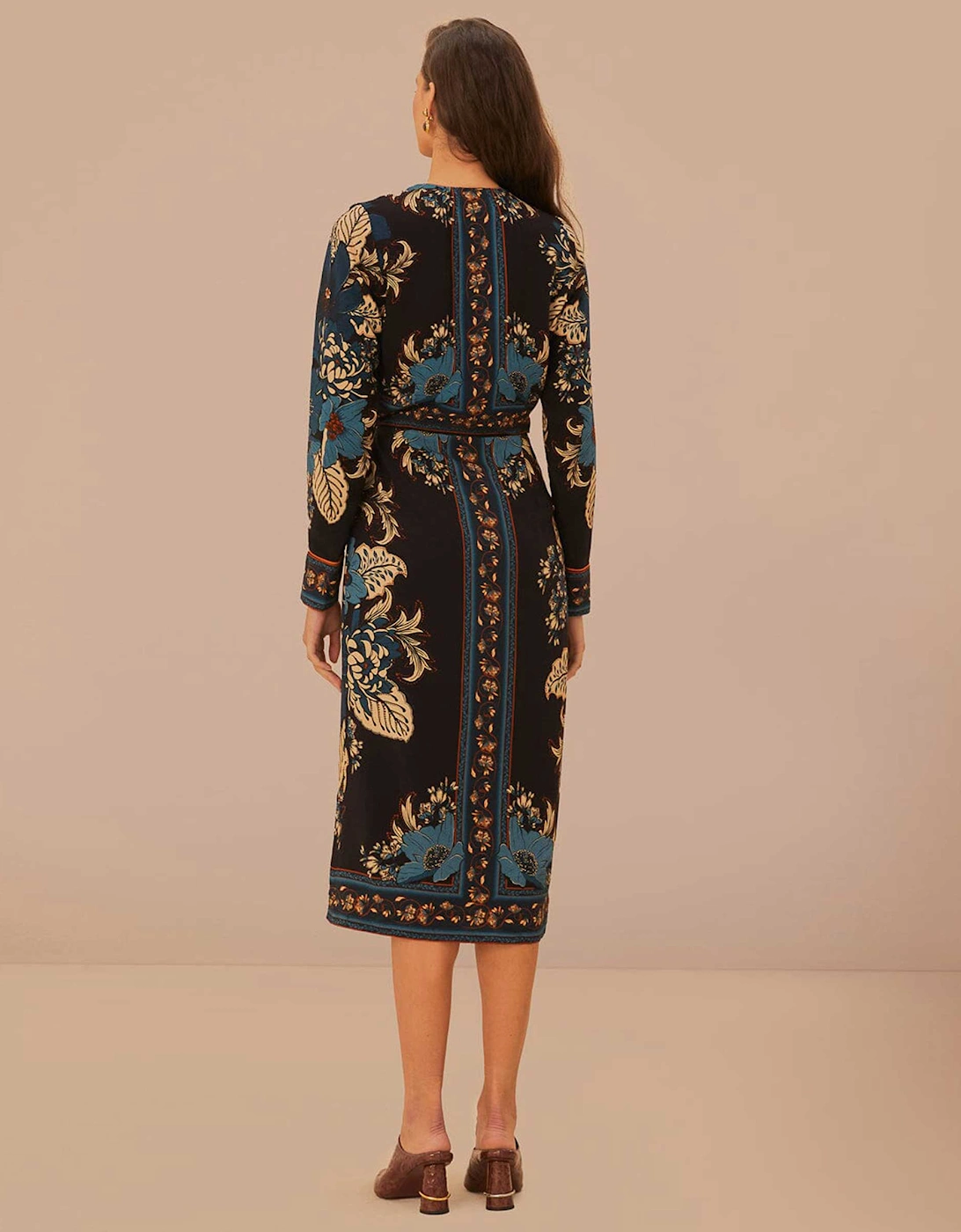 Blossom Tapestry Midi Wrap Dress