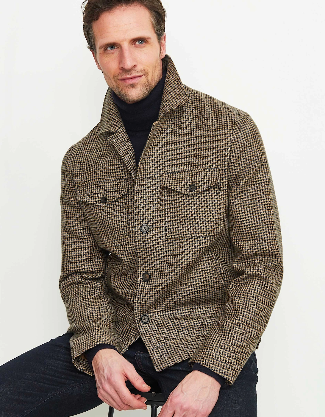 Virgin Wool Houndstooth Jacket