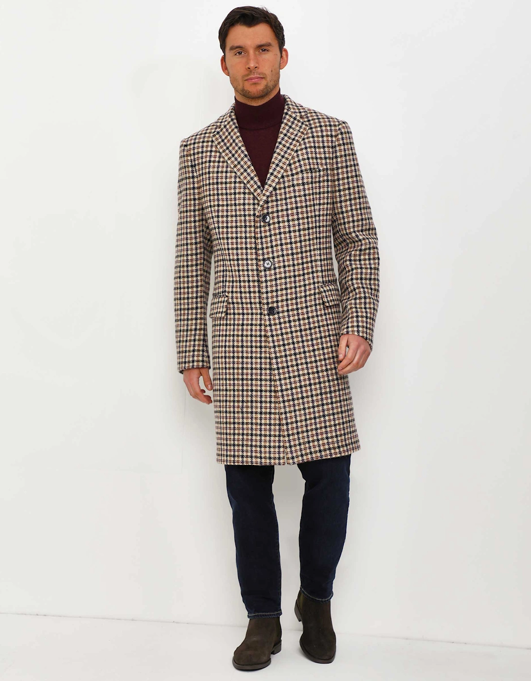 Wool Check Coat