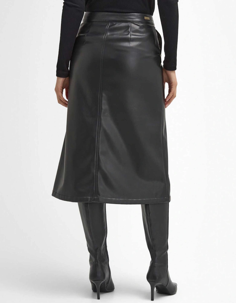 Aria Faux Leather Midi Skirt