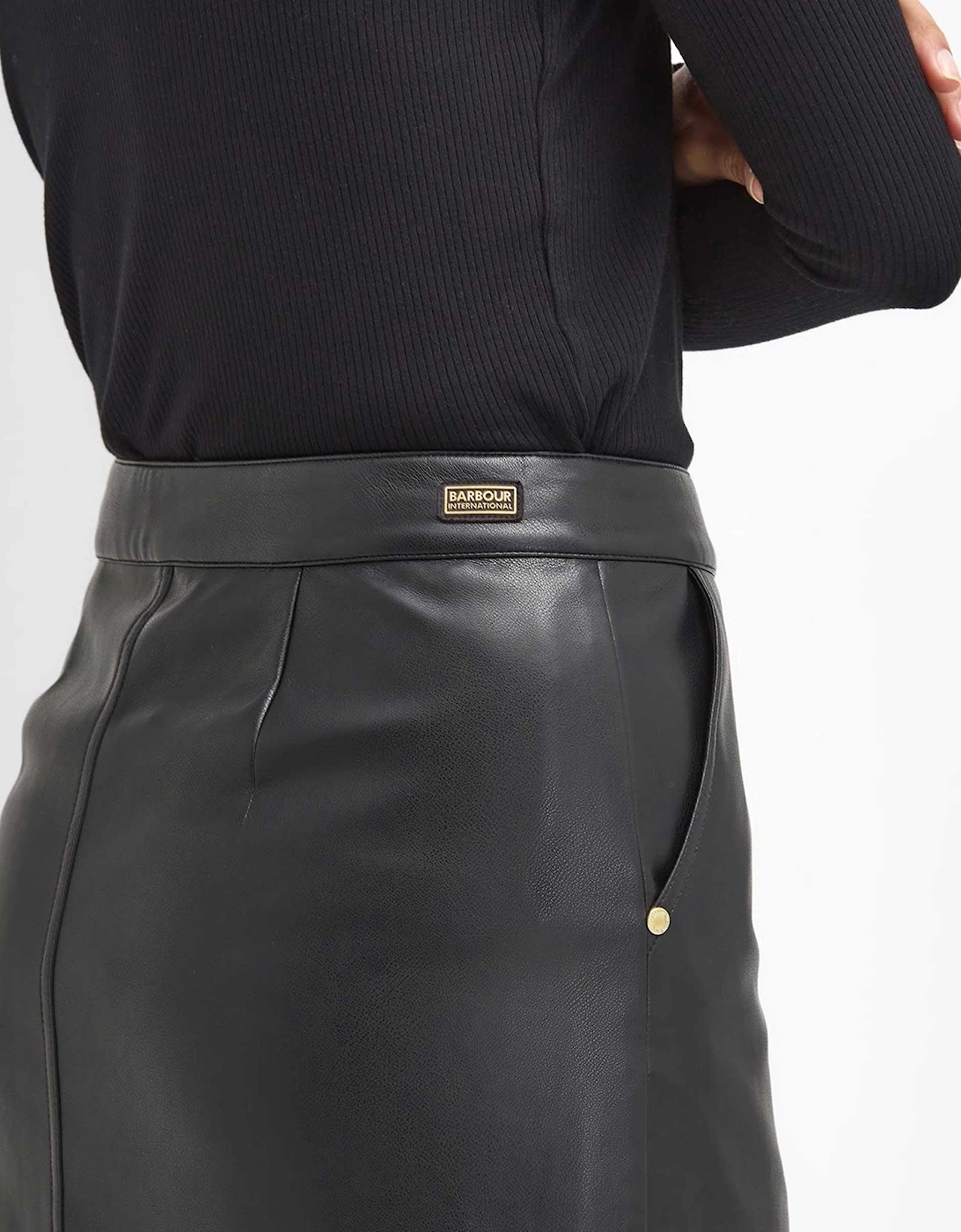 Aria Faux Leather Midi Skirt