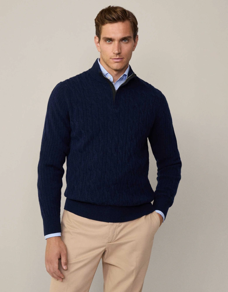 Lambswool Cable Half-Zip Jumper