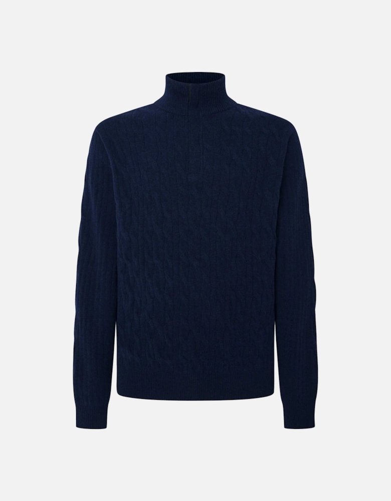 Lambswool Cable Half-Zip Jumper