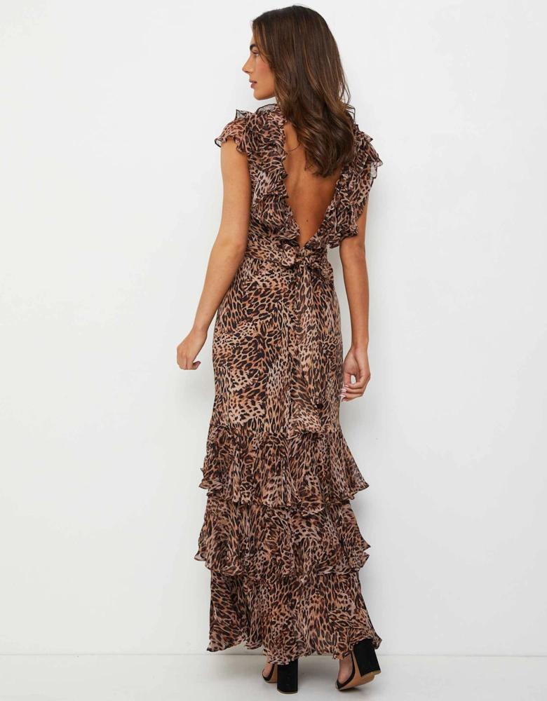 Silk Leopard Print Rio Maxi Dress