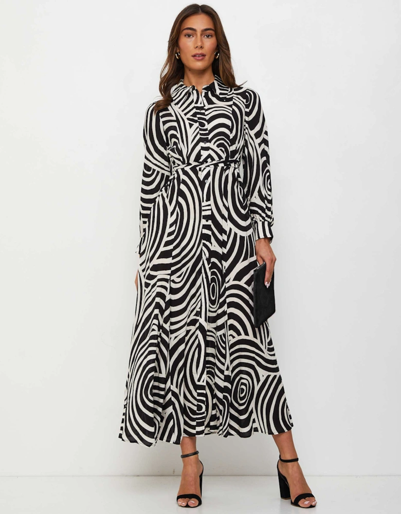 Maddison Whirlpool Print Shirt Dress