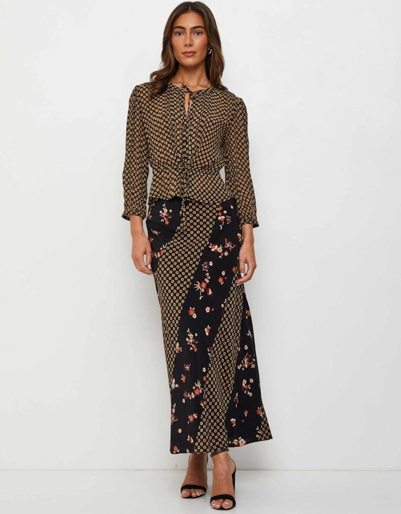 Silk Hudson Floral Midi Skirt