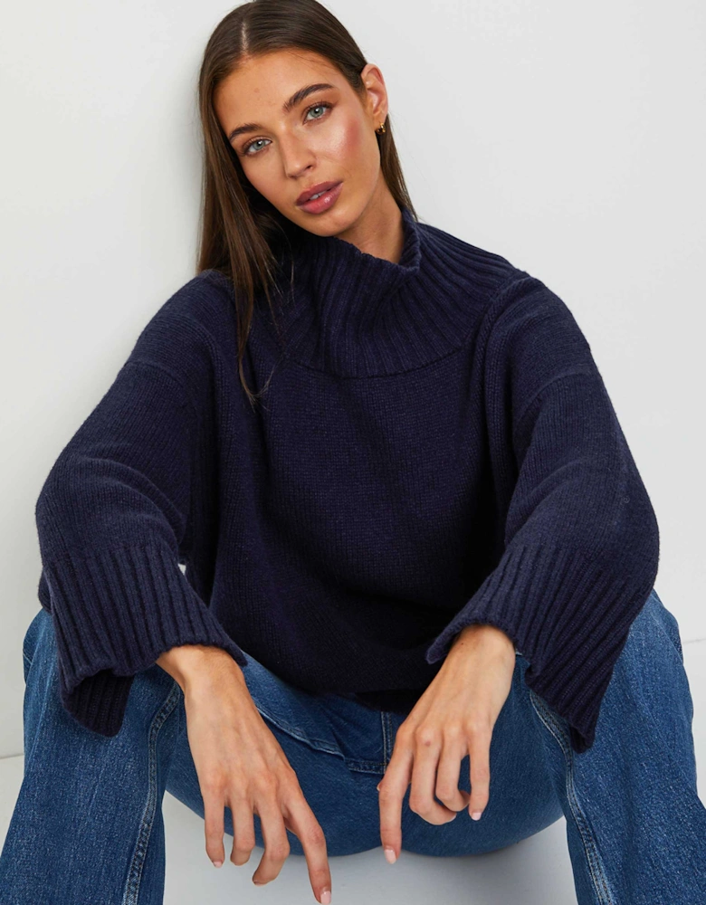 Merino Cashmere High Neck Jumper