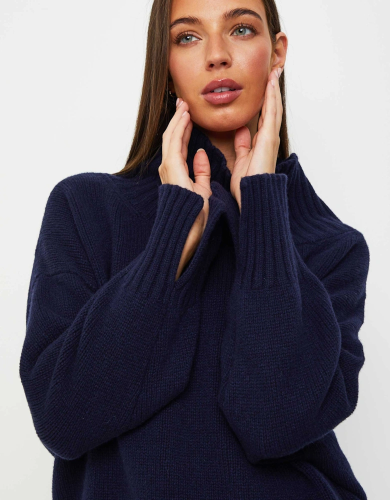 Merino Cashmere High Neck Jumper