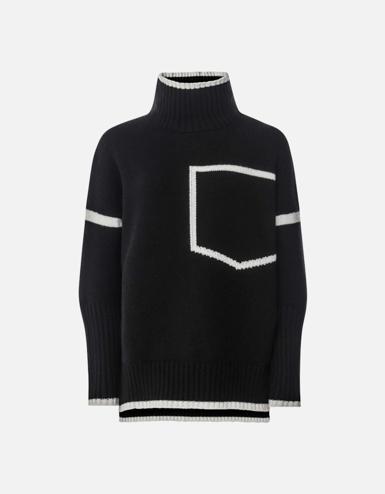 Contrast Trim Roll Neck Jumper