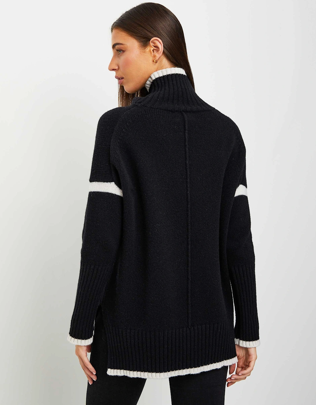 Contrast Trim Roll Neck Jumper