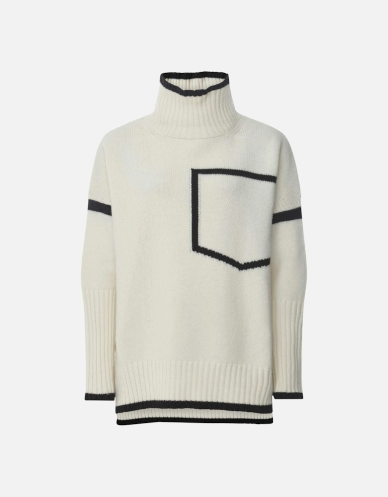 Contrast Trim Roll Neck Jumper