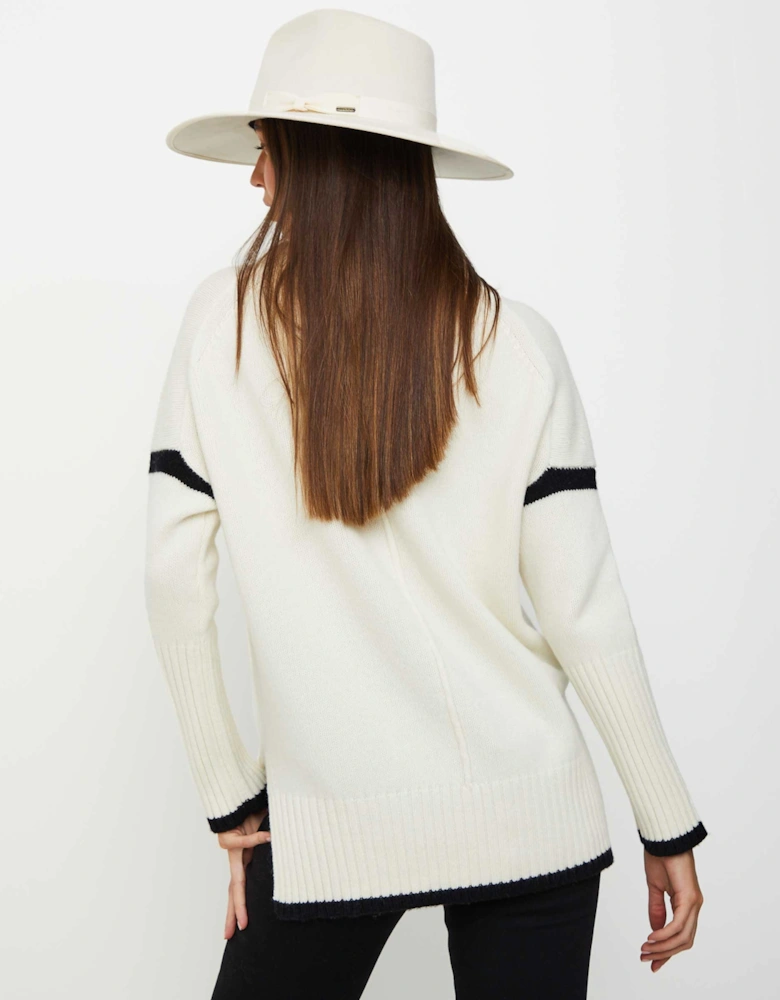 Contrast Trim Roll Neck Jumper