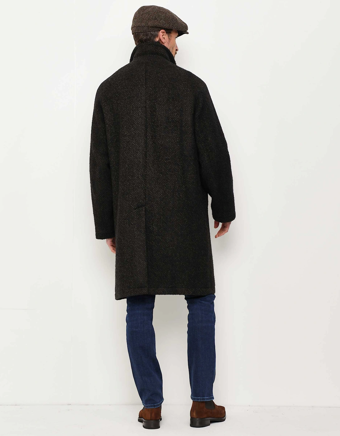 Wool Herringbone Overcoat