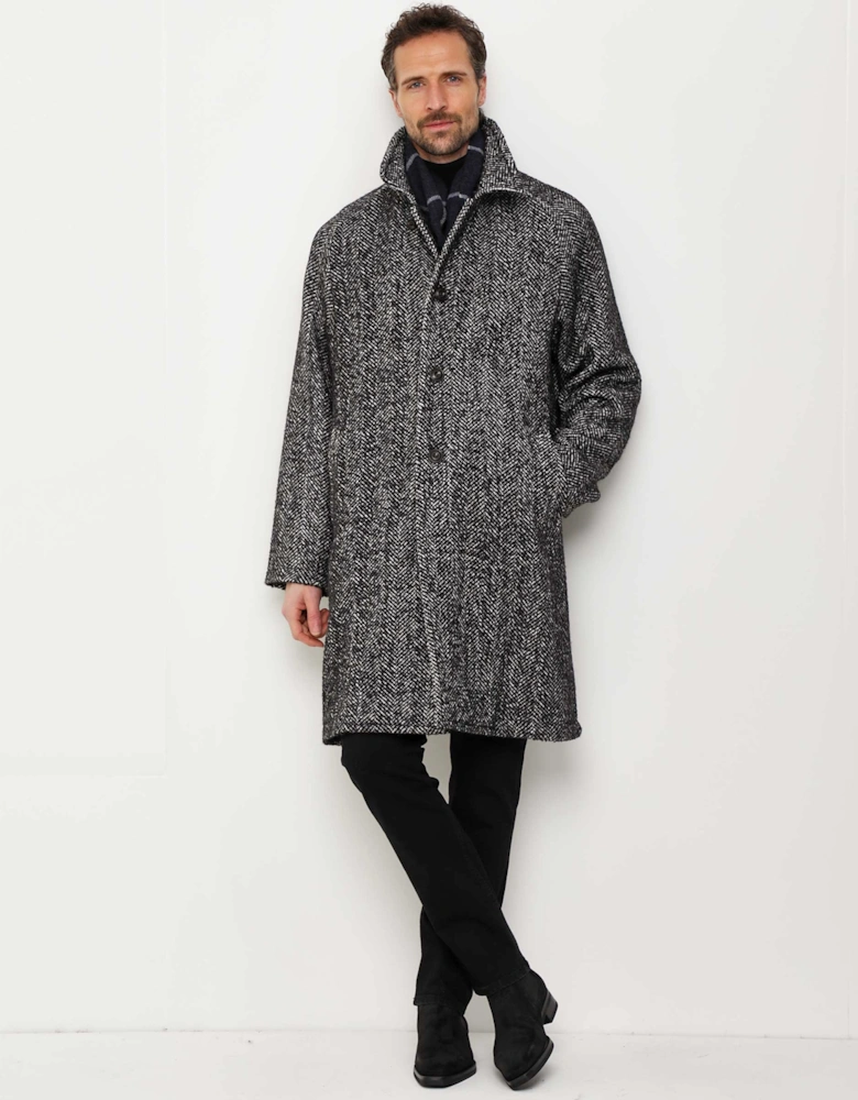 Wool Herringbone Overcoat