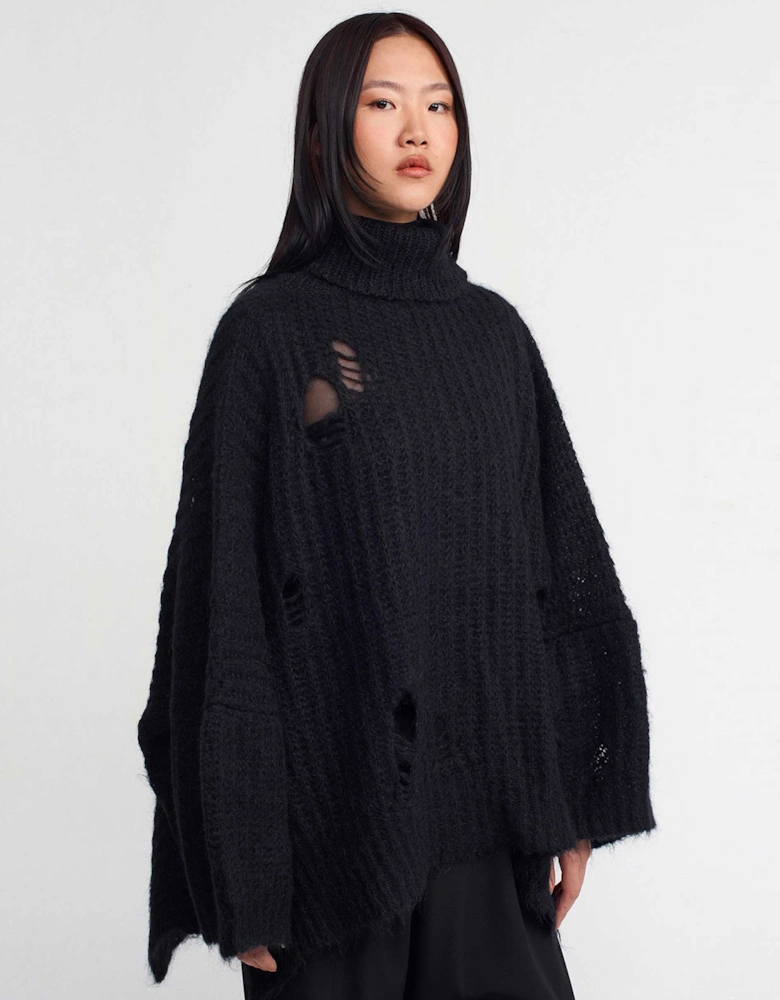 Oversized Wool Jumper With Holes