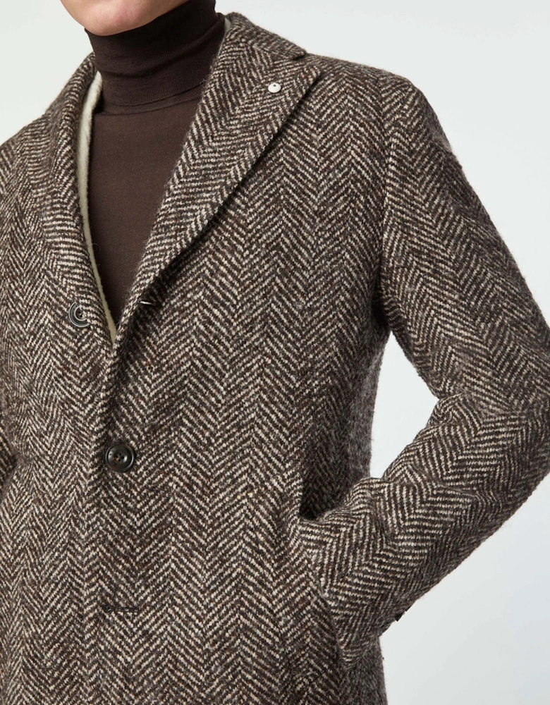 Wool Herringbone Overcoat