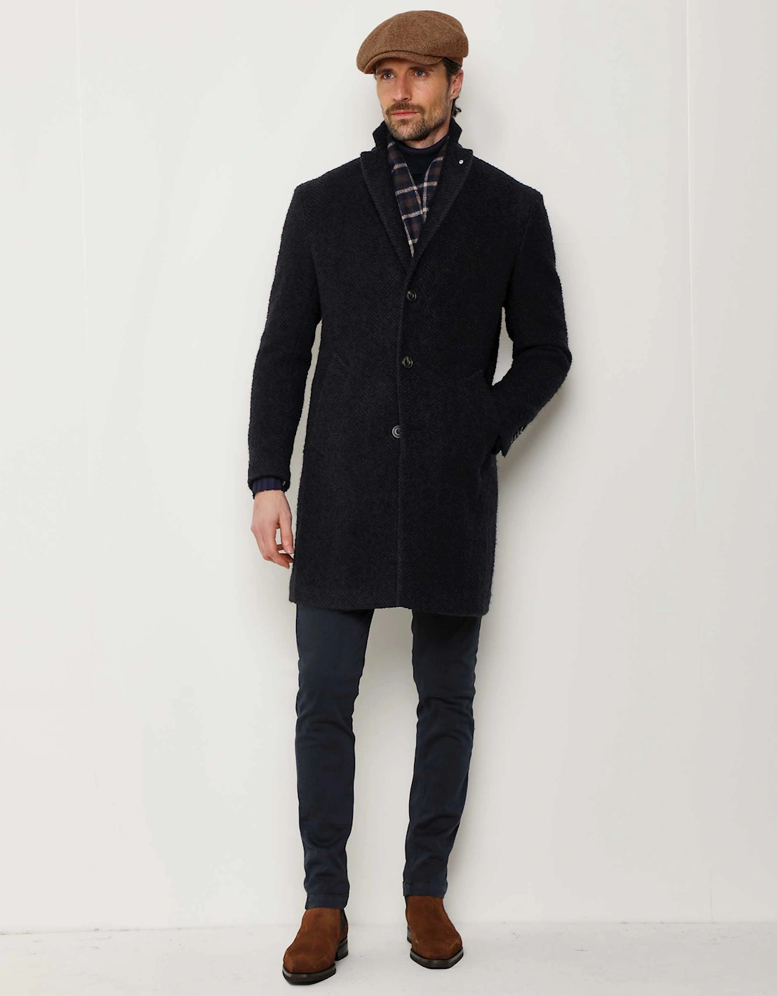 Wool Herringbone Overcoat