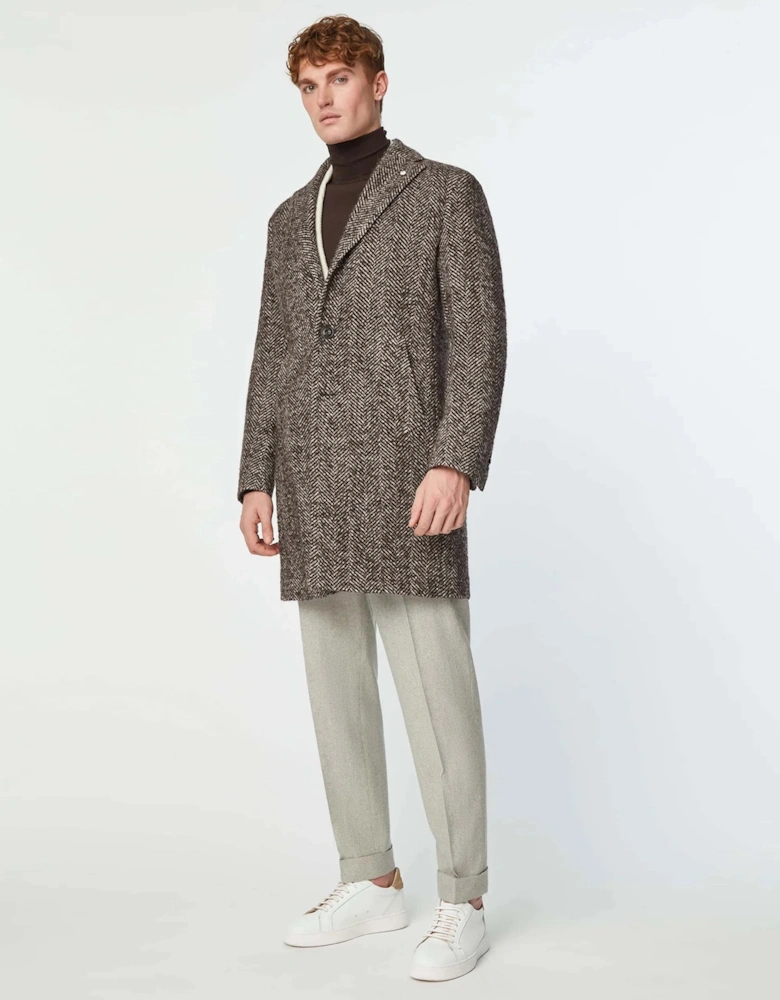 Wool Herringbone Overcoat