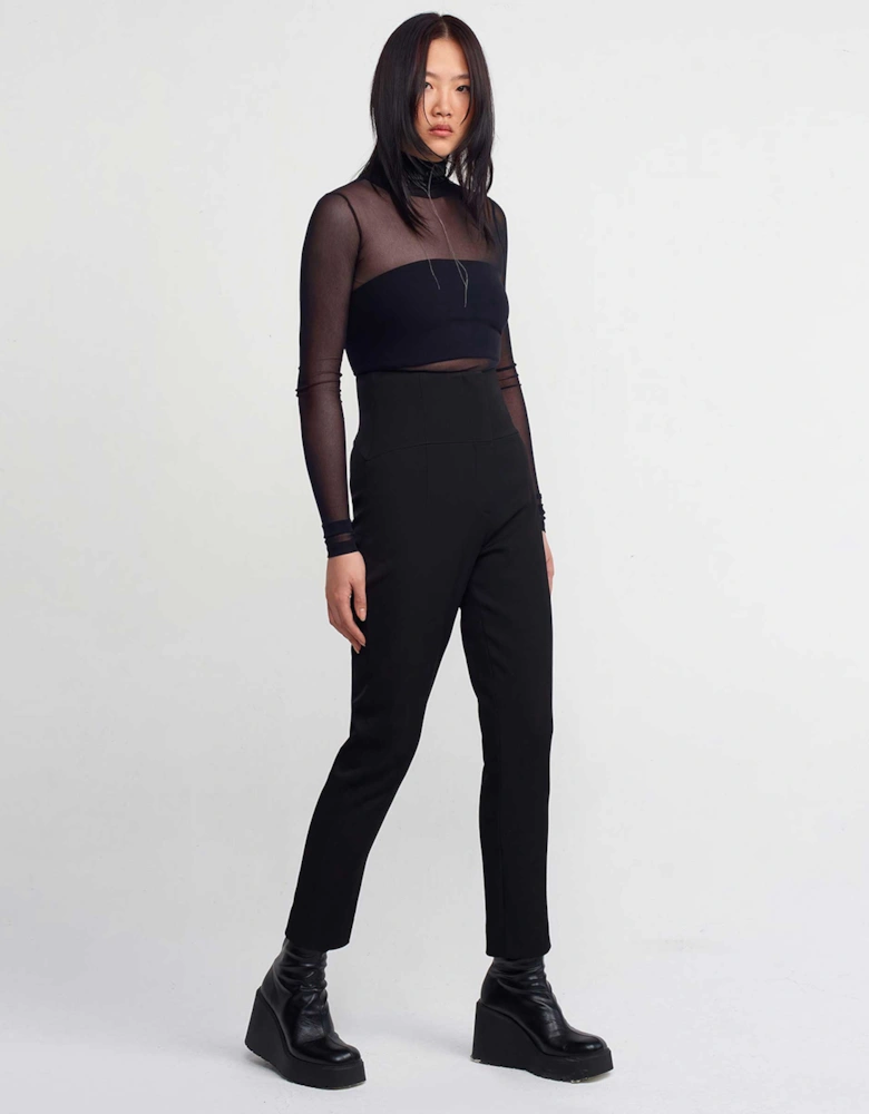 High Waisted Narrow Trousers