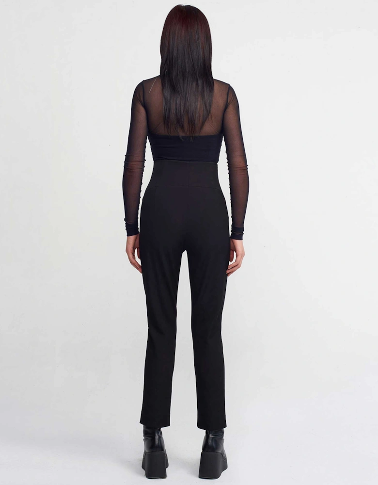 High Waisted Narrow Trousers