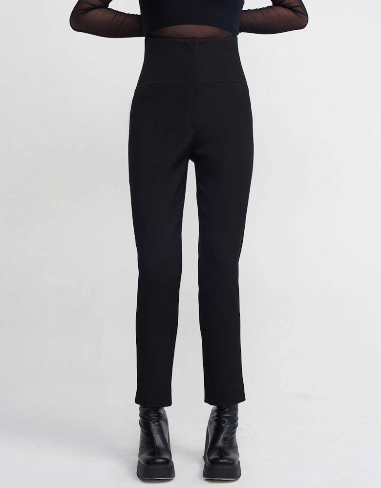 High Waisted Narrow Trousers