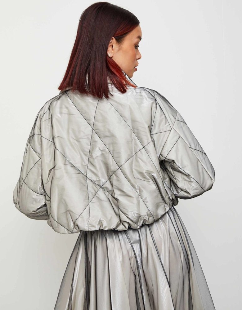 Shiny Cropped Puffer Jacket