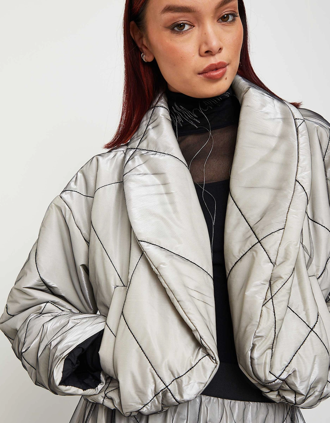 Shiny Cropped Puffer Jacket