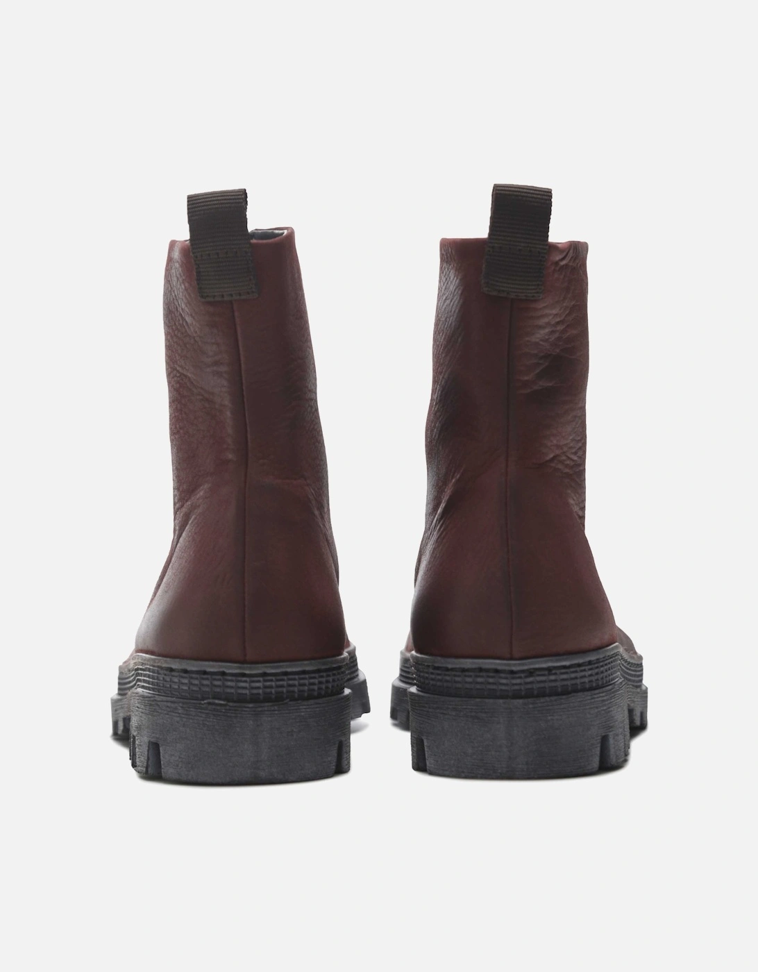 Zip Front Leather Boots